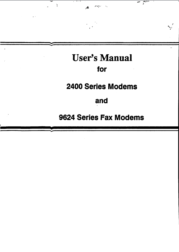 User's Manual for 2400 Series Modems and 9624 Series Fax Modems