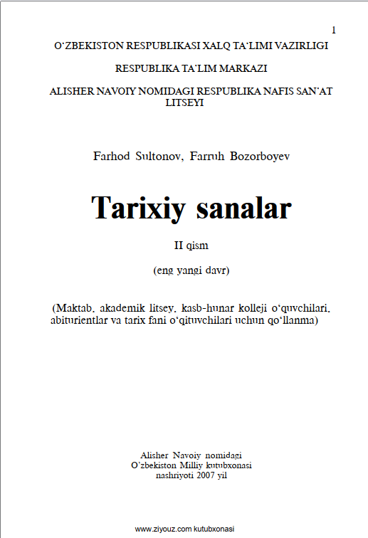 Tarixiy sanalar II-qism