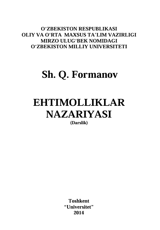 Ehtimolliklar nazaryasi