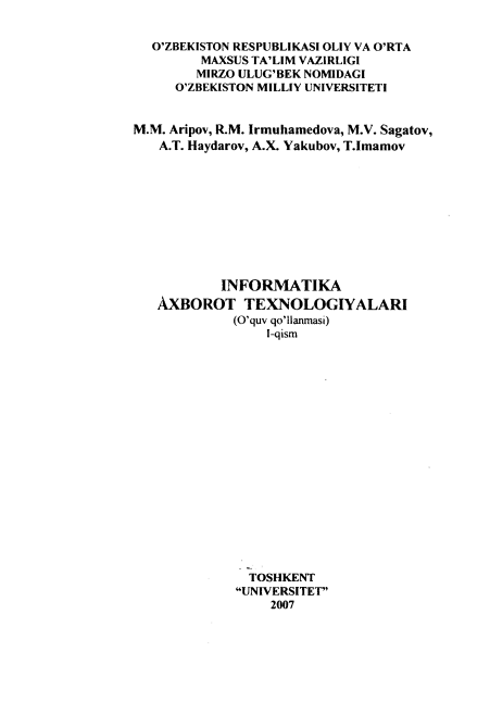 Informatika axborot texnologiyalari