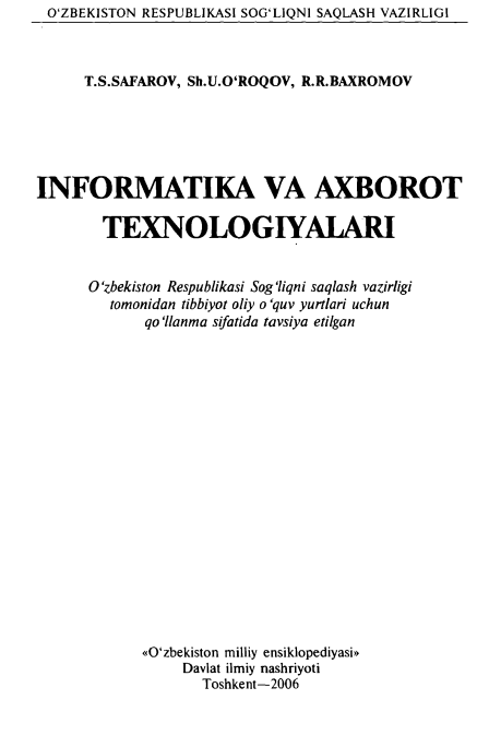 Informatika va axborot texnologiyalari