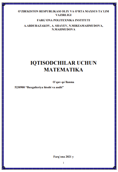 Iqtisodchilar uchun matematika