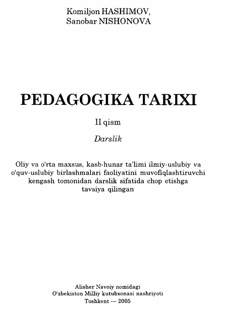 Pedagogika tarixi 2-qism