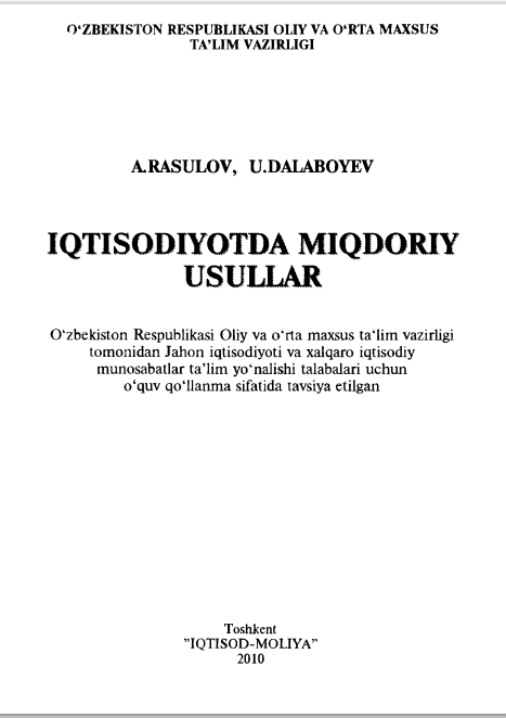 Iqtisodiyotda miqdoriy usullar