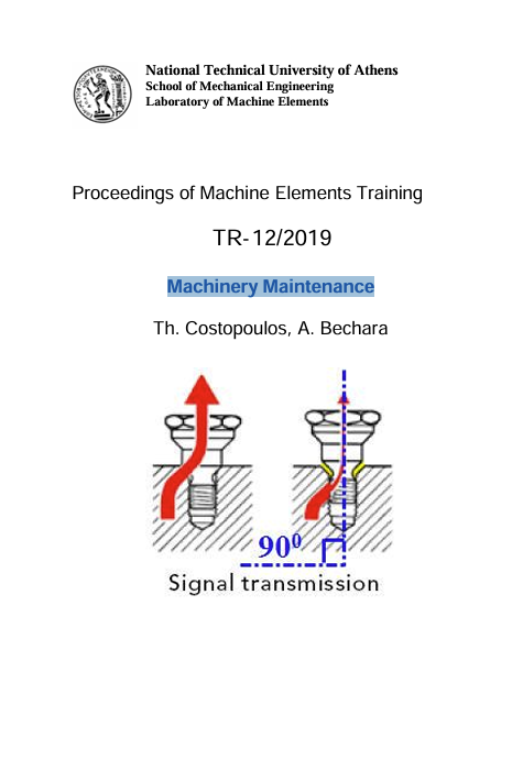 Proceedings of Machine Elements Training TR-12/2019 Machinery Maintenance