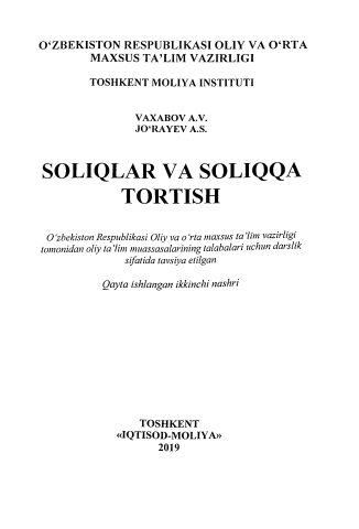 Soliqlar va soliqqa tortish
