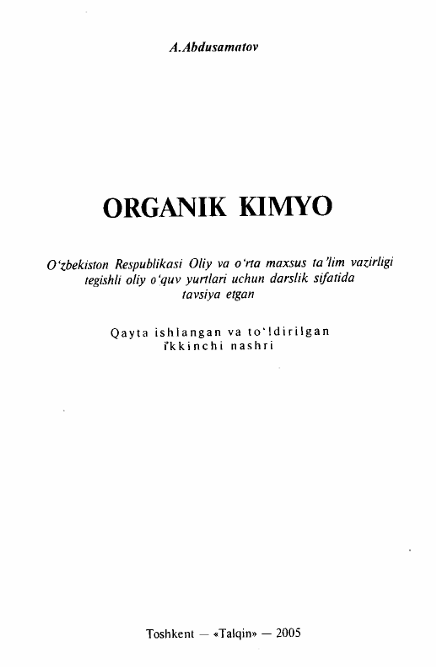 Organik kimyo
