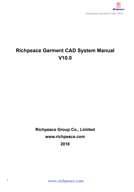 Richpeace Garment CAD System Manual V10.0