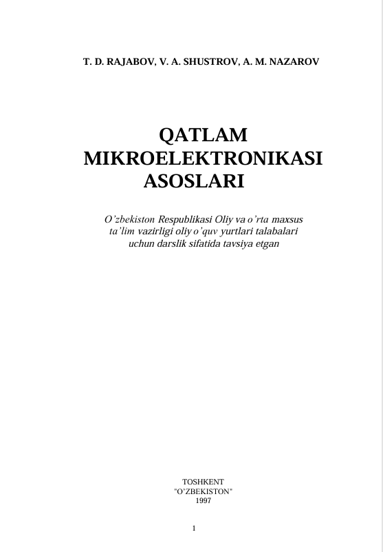 Qatlam mikroelektronikasi asoslari