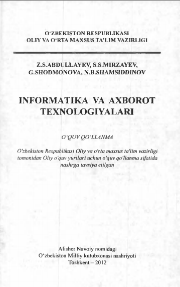 Informatika va axborot texnologiyalari