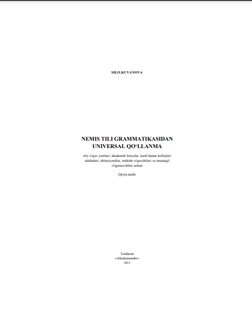 Nemis tili grammatikasidan universal qo'llanma