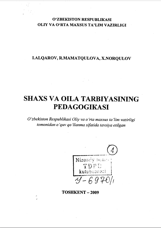 Shahs va oila tarbiyasining pedagogikasi