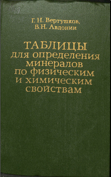 Таблицы межплоскостных минералов по физическим и химичеким свойствам