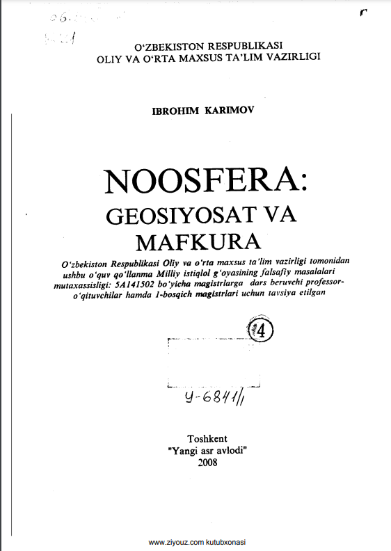 Noosfera: geosiyosat va mafkura
