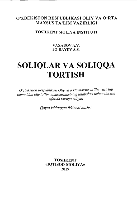 Soliqlar va soliqqa tortish