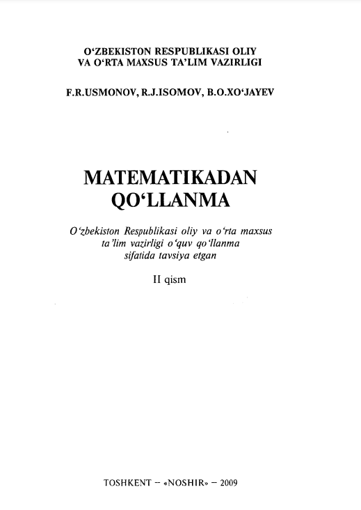 Matematikadan qo'llanma