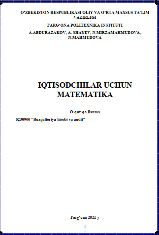 Iqtisodchilar uchun matematika