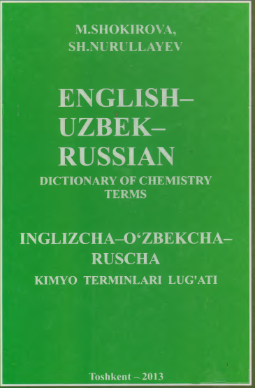 English-russian-uzbek dictionary of chemistry terms