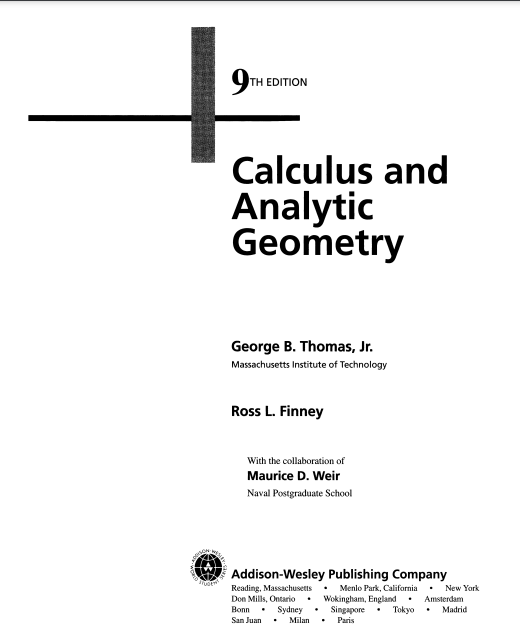 Calculus and Analytic Geometry