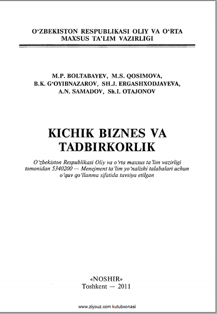 Kichik biznes va tadbirkorlik