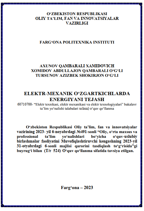 Elektr-mexanik o'zgartirgichlarda energiyani tejash