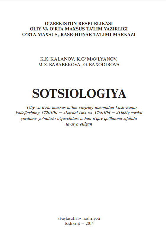 Sotsiologiyasi.