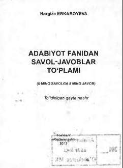 Adabiyot fanidan savol-jovoblar to'plami