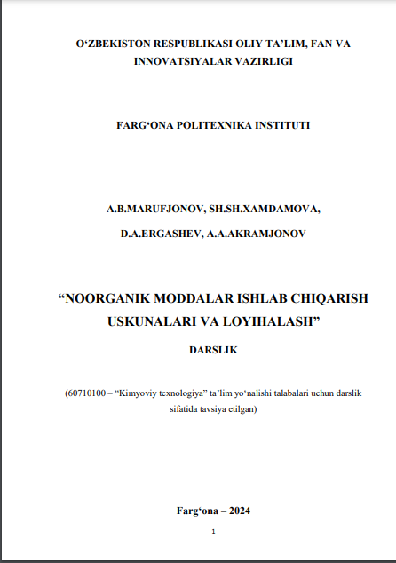 Noorganik moddalar ishlab chiqarish uskunalari va loyihalash