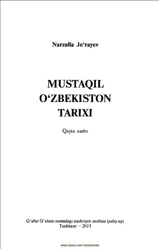 Mustaqil o'zbekiston tarihi 