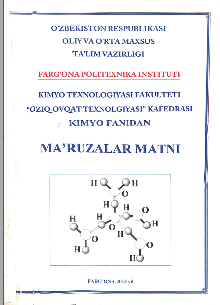 Kimyo fanidan ma'ruzalar matni