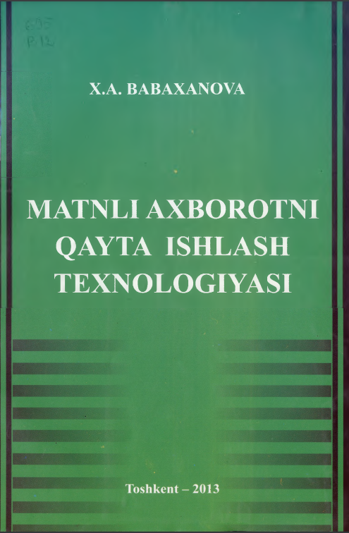 Matnli axborotni qayta ishlash texnologiyasi