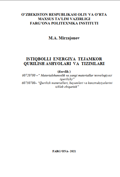 Istiqbolli energiya tejamkor qurilish ashyolari va tizimlari
