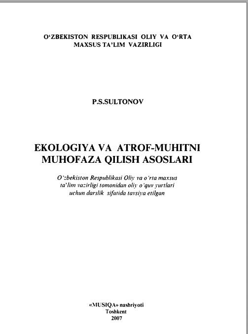 Ekologiya va atrof muhitni muhofaza qilish asoslari