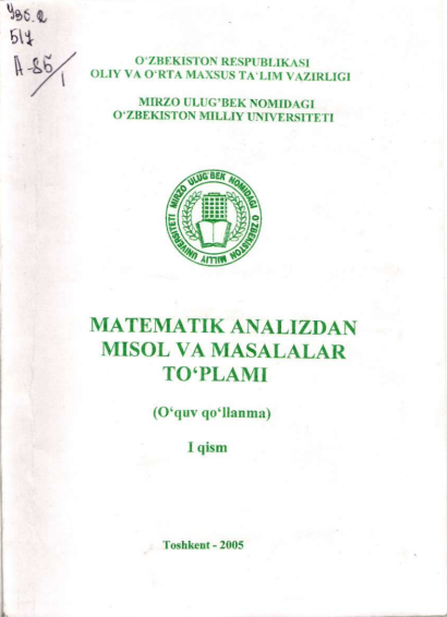Matematik analizdan misol va masalalar to'plami