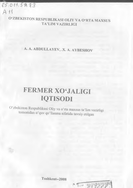 Fermer xo'jaligi iqtisodi