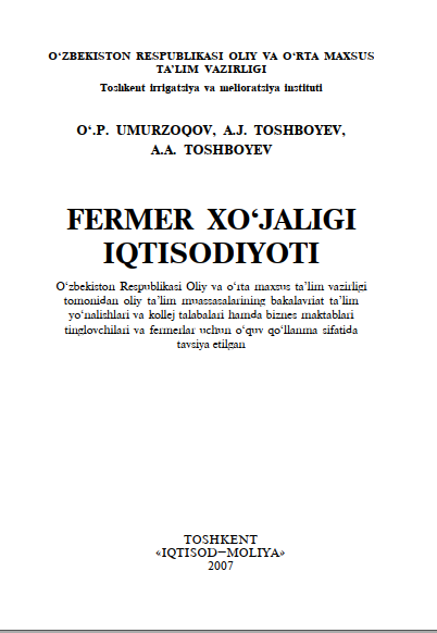 Fermer xo'jaligi iqtisodiyoti