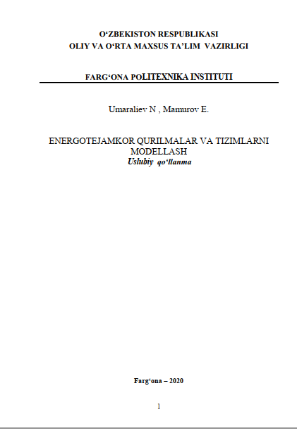 Energotejamkor qurilmalar va tizimlarni modellash