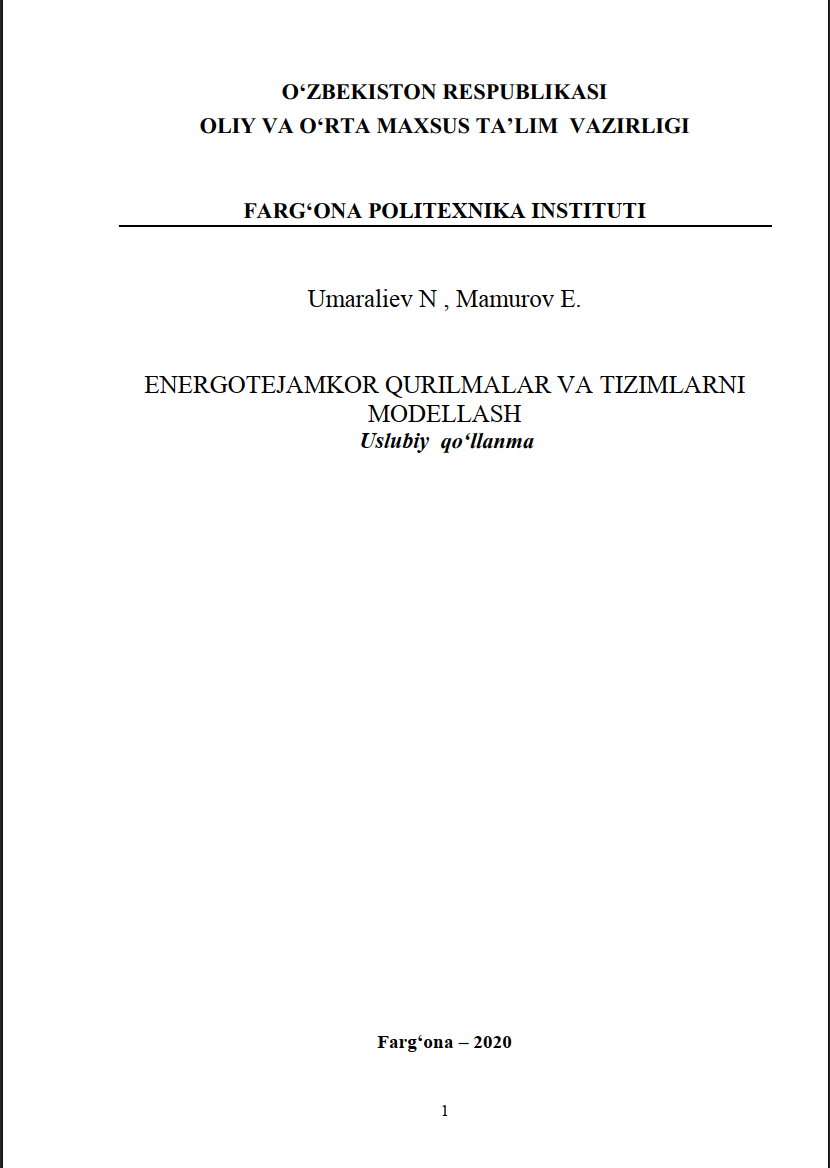 Energotejamkor qurilmalar va tizimlarni modellash