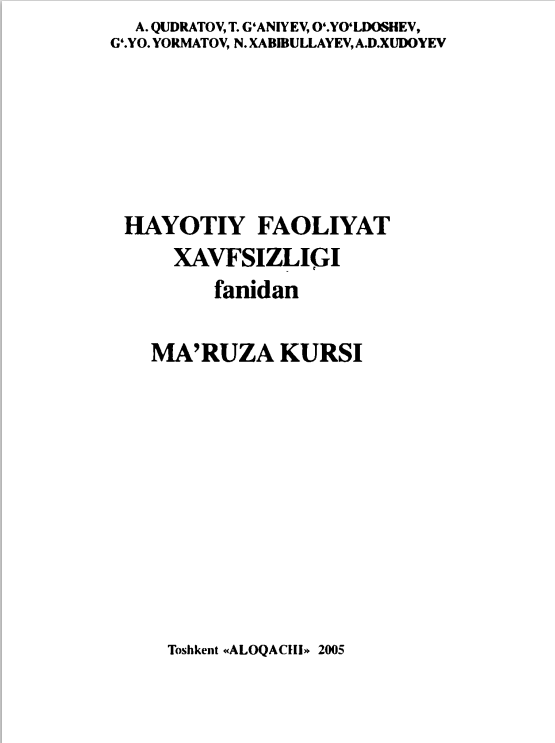 Xayotiy faoliyat xavsizligi