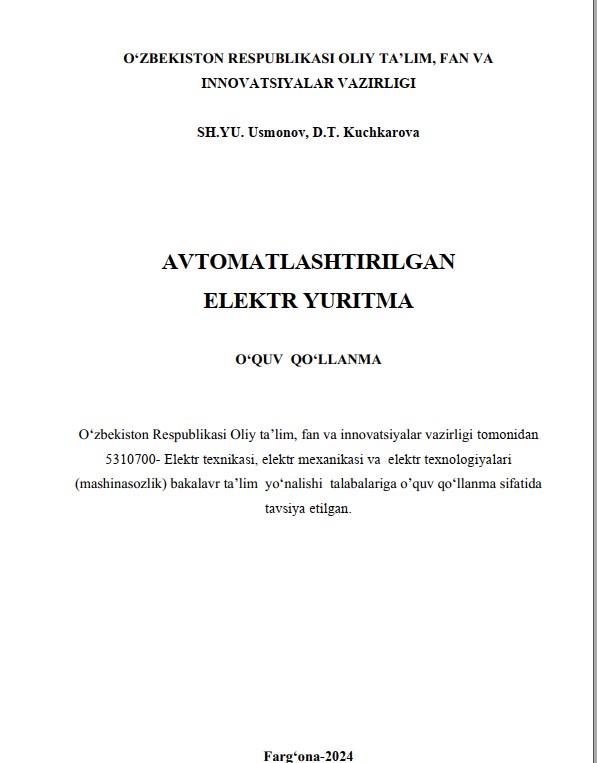 Avtomatlashtirilgan elektr yuritma